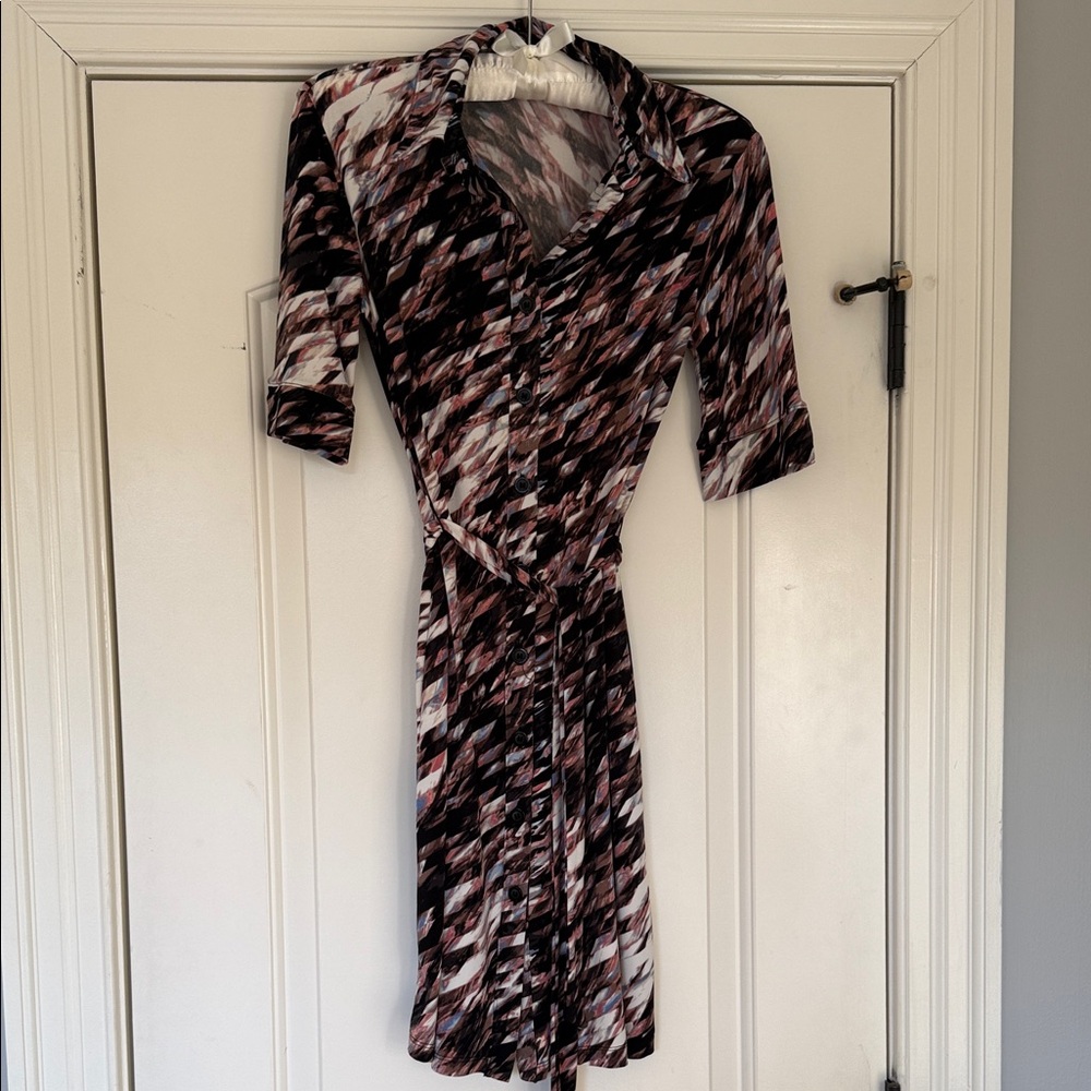Style & Co. Black and Pink Patterned Mini Dress